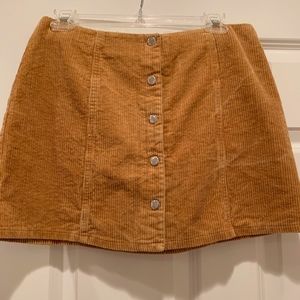 Forever 21 Brown Corduroy Button-down Skirt